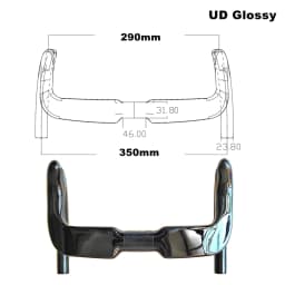 BIKEDOC HB23 New Track Bar Carbon Handlebar Drop Bar UD Gloss/Matte Finish 31.8MM*330/390MM Races Bars Bicycle Parts Ultra Light