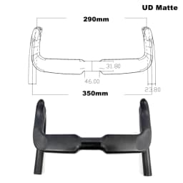 BIKEDOC HB23 New Track Bar Carbon Handlebar Drop Bar UD Gloss/Matte Finish 31.8MM*330/390MM Races Bars Bicycle Parts Ultra Light