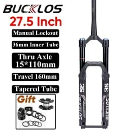BUCKLOS 27.5/29 Inch Bike Boost Fork 15*110mm Travel 180mm MTB Air Fork Dual Crown Downhill Bike Suspension Fork Bicycle Parts
