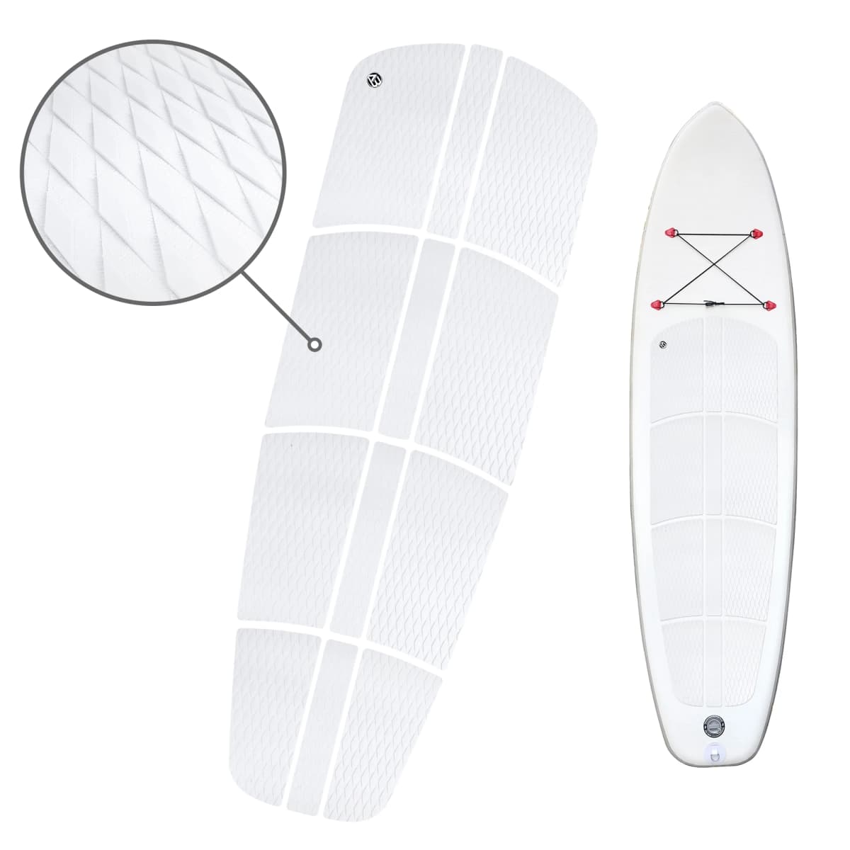 AQUBONA SUP Deck Traction Pad 12 Piece Tail Pads for Stand Up Paddleboard Longboard Surfboard Premium Performance EVA