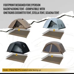 OneTigris Outdoor Tent Footprints Camping Mat 200x120cm 2-Person Waterproof Ground Cover/Tarp/Sheet/Mat High Quality Groundsheet