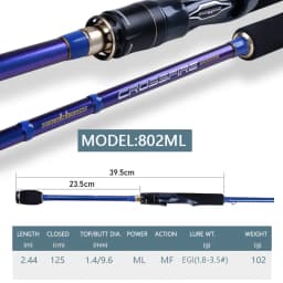 Seekbass High Carbon Egi Rod Squid Lure Rod Spinning Rod 802ML/832ML Pe 0.5-1.0 EGI Size 1.8-3.5# Super light and sensitive