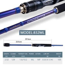 Seekbass High Carbon Egi Rod Squid Lure Rod Spinning Rod 802ML/832ML Pe 0.5-1.0 EGI Size 1.8-3.5# Super light and sensitive