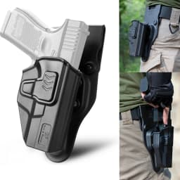 Fit G19 19X 23 32 44 45 (Gen 3-5),Not Fit G23 Gen5,Duty Holster Compatible,Level II Retention Outside Waistband,Right Hand
