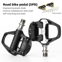 ROCKBROS Bike Pedal SPD-SL Cycling Road Bike Bicycle Self-locking Pedals Ultralight Aluminum Alloy 2 Sealed Bearing Bike Parts