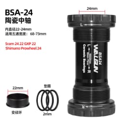 Walgun Bicycle Bottom Bracket BSA Thread Kit Road MTB Bike Frame 68/73 for Axis 24/22 and 29/30mm for Shiman SRM GXP Crankset