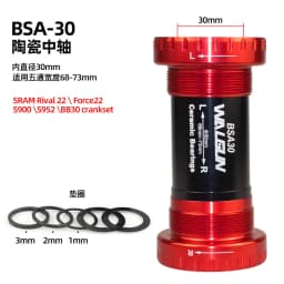 Walgun Bicycle Bottom Bracket BSA Thread Kit Road MTB Bike Frame 68/73 for Axis 24/22 and 29/30mm for Shiman SRM GXP Crankset