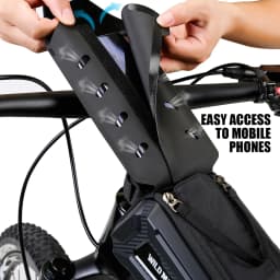 WILD MAN M90 Bicycle Top Tube Phone Bag EVA Hard Shell Touchscreen Window Double Zipper Cooling Holes Storage Mounting Straps