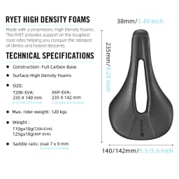 RYET Carbon Fiber 3D Printed Bike Saddle Super Light Road MTB Mountain Racing Seating Bicycle Seat Cushion Cycling Accessories
