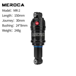 MEROCA Bicycle Air Shock Absorber 125mm/150mm/165mm/190mm Length Adjustable Air Pressure Mountain Bike Air Shock Rear Shock