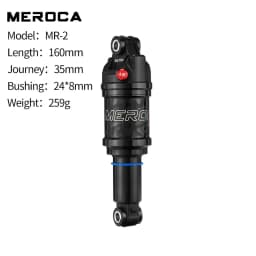 MEROCA Bicycle Air Shock Absorber 125mm/150mm/165mm/190mm Length Adjustable Air Pressure Mountain Bike Air Shock Rear Shock