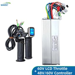 36V 48V 60V 1500W 45A Brushless Motor Universal Dual Mode Controller LCD Speed Display Throttle Set for Electric Scooter Bicycle