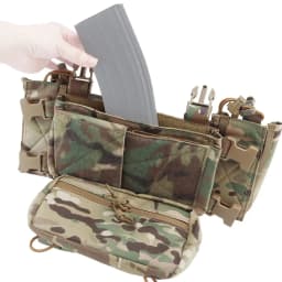 ATFG CAMO Micro Chest Rig with 5.56/7.62 Magazine Holder,Wing Pouches,Dangler Pouch,Fat Strap Shoulder Harness Set