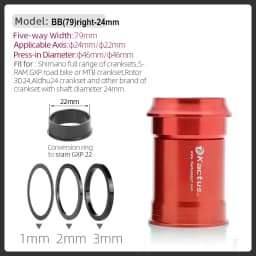 BB79 Bottom Brackets Axis 24mm Fit for Cervelo Bike Frame Pressfit 46mm Ceramic Bearing Adapt For SRAM GXP /SHIMANO Chainring
