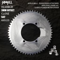PASS QUEST SPRILL X110BCD AXS 3mm offset (4-bolt AERO) Round Narrow Wide Chainring