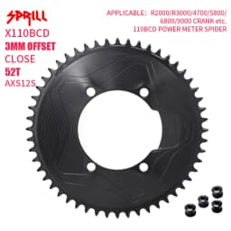 PASS QUEST SPRILL X110BCD AXS 3mm offset (4-bolt AERO) Round Narrow Wide Chainring