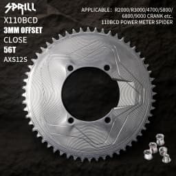 PASS QUEST SPRILL X110BCD AXS 3mm offset (4-bolt AERO) Round Narrow Wide Chainring