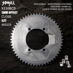 PASS QUEST SPRILL X110BCD AXS 3mm offset (4-bolt AERO) Round Narrow Wide Chainring