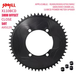PASS QUEST SPRILL X110BCD AXS 3mm offset (4-bolt AERO) Round Narrow Wide Chainring