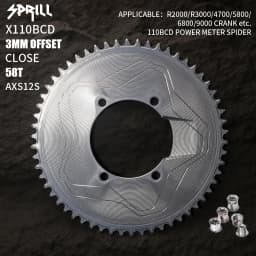 PASS QUEST SPRILL X110BCD AXS 3mm offset (4-bolt AERO) Round Narrow Wide Chainring