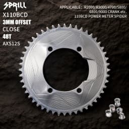 PASS QUEST SPRILL X110BCD AXS 3mm offset (4-bolt AERO) Round Narrow Wide Chainring
