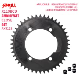 PASS QUEST SPRILL X110BCD AXS 3mm offset (4-bolt AERO) Round Narrow Wide Chainring