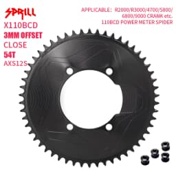 PASS QUEST SPRILL X110BCD AXS 3mm offset (4-bolt AERO) Round Narrow Wide Chainring