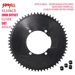 PASS QUEST SPRILL X110BCD AXS 3mm offset (4-bolt AERO) Round Narrow Wide Chainring