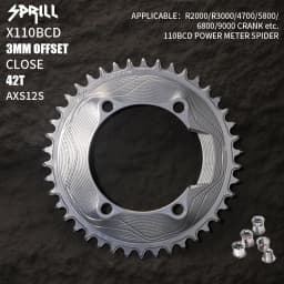 PASS QUEST SPRILL X110BCD AXS 3mm offset (4-bolt AERO) Round Narrow Wide Chainring