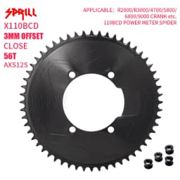 PASS QUEST SPRILL X110BCD AXS 3mm offset (4-bolt AERO) Round Narrow Wide Chainring