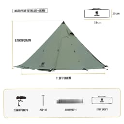 OneTigris Northgaze TC Chimney Tent Terylene Cotton Outdoor Teepee Hot Tent for Adventurers Hiking Camping 3 Season Tent
