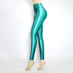 2021 Sexy Satin Glossy High Waist Sport Women Fitness Shiny Yoga Pants Tights Leggings High Elastic