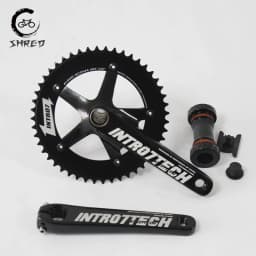 INTRO7-Aluminum Crankset, Fixed Gear Crank, 48T, 170mm, BCD144, Single Speed, TRACK Bike Crank, Bicycle Chainwheel Include BB
