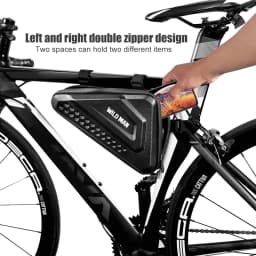 WILD MAN-Triangle EVA Hard Shell Bicycle Bag, Waterproof, Double Zipper, High Capacity, Road Bike, MTB Accessories, ES19