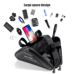 WILD MAN-Triangle EVA Hard Shell Bicycle Bag, Waterproof, Double Zipper, High Capacity, Road Bike, MTB Accessories, ES19