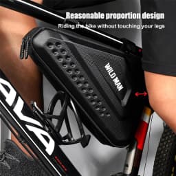 WILD MAN-Triangle EVA Hard Shell Bicycle Bag, Waterproof, Double Zipper, High Capacity, Road Bike, MTB Accessories, ES19