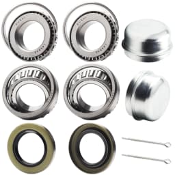2 Set 1'' Axles Trailer Wheel Hub Bearings Kit, L44643/L44610,1.000"x1.980"x0.580" inch ,12192TB Seal,Dust Cover,Cotter Pin.