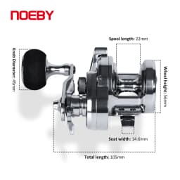 Noeby Slow Jigging Fishing Reel Aluminum Alloy Trolling Star Drag Sea Fishing Reels Tackle Max Drag 10-15kg Boat Fishing Reels
