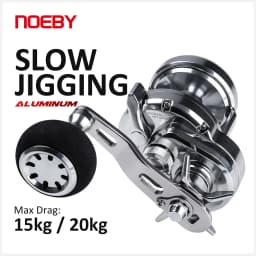 Noeby Slow Jigging Fishing Reel Aluminum Alloy Trolling Star Drag Sea Fishing Reels Tackle Max Drag 10-15kg Boat Fishing Reels