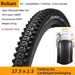 Continental Ruban Mountain Bike Tyre 29x2.10 29x2.30 Pure Grip Compound Shield Wall System E25 Tubeless Ready Folding Tire