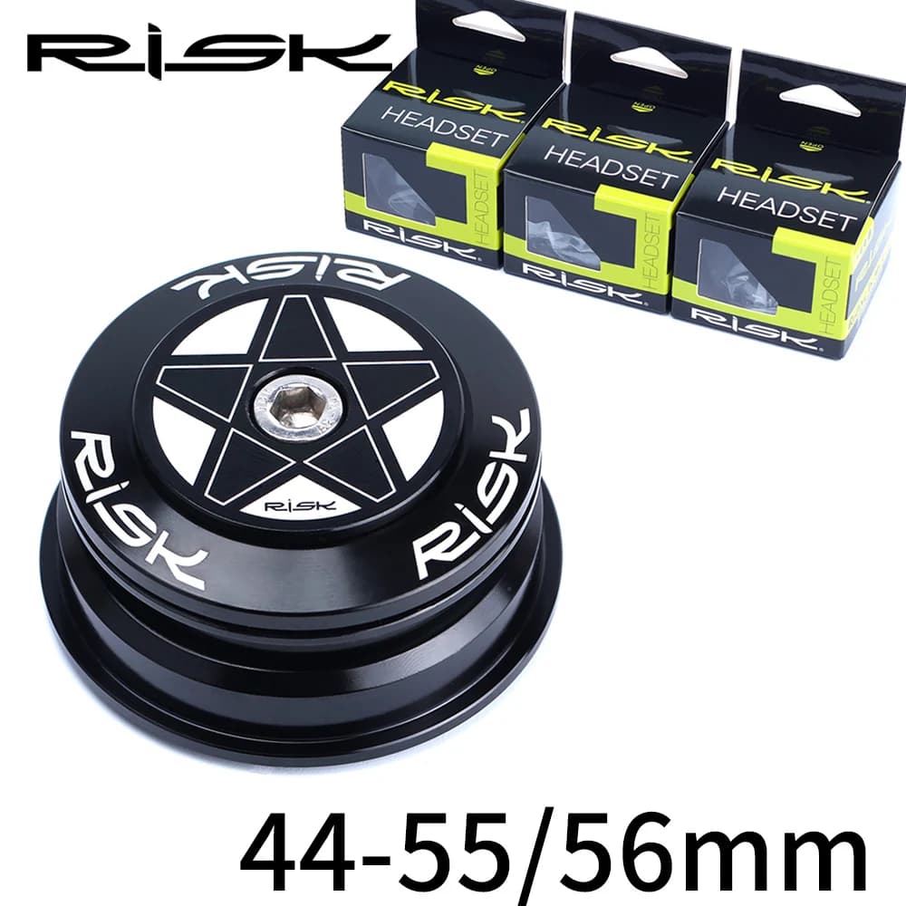 RISK MTB Bike Road Bicycle Headset 44-56/44-55 CNC 1 1/8"-1 1/2" 1.5 Tapered Tube fork Straight Tube Al Alloy Double Bearing