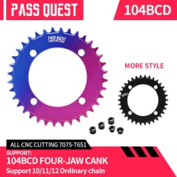 Colorful Closed Disc 104 BCD Round Mountain Bikes ChainWheel Chainrings Crankset 34T 36T 38T 40T 42T 44T 46T 48T