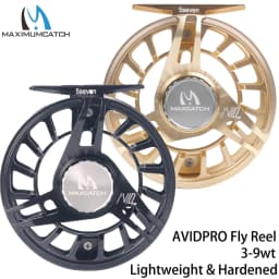 Maximumcatch AVID PRO 3-9wt Lightweight Hardened Fly Fishing Reel Physical CNC Machined 6061T6 Aluminum Robust Fly Reel