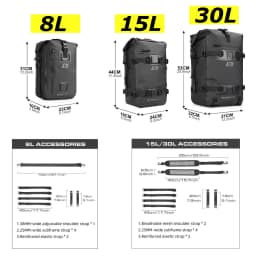 Rhinowalk Motorcycle Travel Bag Waterproof Motorbike Side Bag 30L Motor Saddle Pannier Bag Traveling Bags For Motor Bike