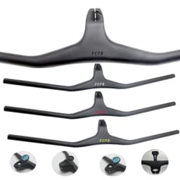 New FCFB Multiple Colour MTB Integrated Handlebar Carbon Fiber One-shaped Handlebar Stem -17Degree Bike Frame Bicycle Parts