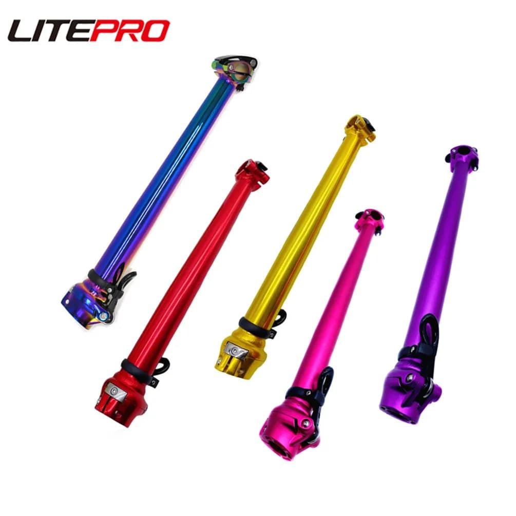 Litepro Bicycle Head Tube Aluminum Alloy 40CM Folding Bike Stem Fixed Handle Post Stand Pipe Quick Release 25.4MM