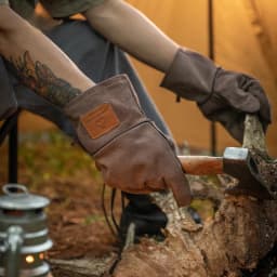 Campingmoon Flame Retardant Heat Insulation Leather High Temperature Outdoor Camping Picnic BBQ Gloves