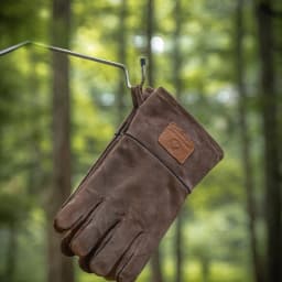 Campingmoon Flame Retardant Heat Insulation Leather High Temperature Outdoor Camping Picnic BBQ Gloves