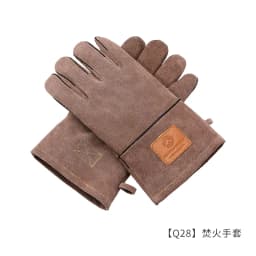 Campingmoon Flame Retardant Heat Insulation Leather High Temperature Outdoor Camping Picnic BBQ Gloves