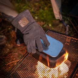Campingmoon Flame Retardant Heat Insulation Leather High Temperature Outdoor Camping Picnic BBQ Gloves
